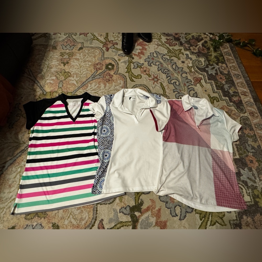 (3) medium gold shirts